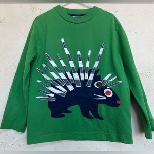 Mini Boden Vintage Porcupine Appliqué Top Sz 5/6